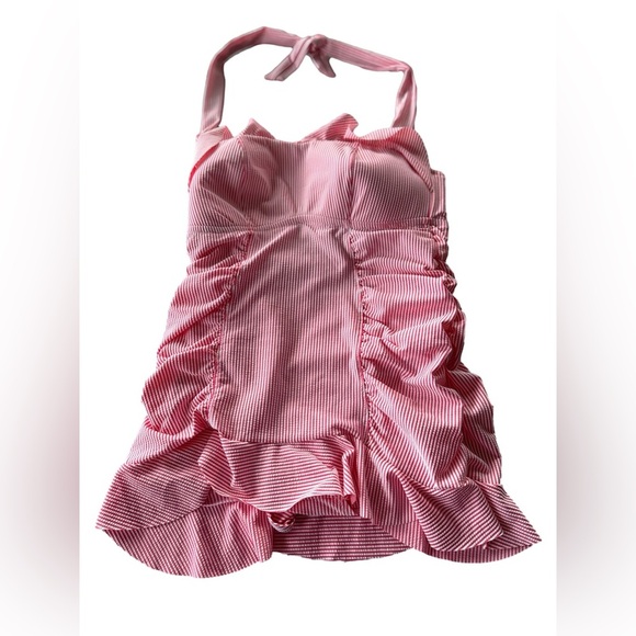 Jessica Simpson Rose Seersucker Ruffle Swim Dress NWT - Picture 2 of 4